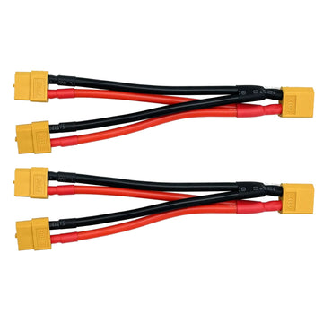 2Packs XT60 Parallel Y Splitter Battery Connector 12AWG Cable Dual Extension Y Splitter Male to 2 Female for RC Quadcopte Multir