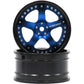 hobbysoul 2pcs RC 1/10 Aluminum Alloy Wheel Rims Hex 12mm Adjustable Offset Black & Blue Color Fit 1:10 RC On Road Drift Touring