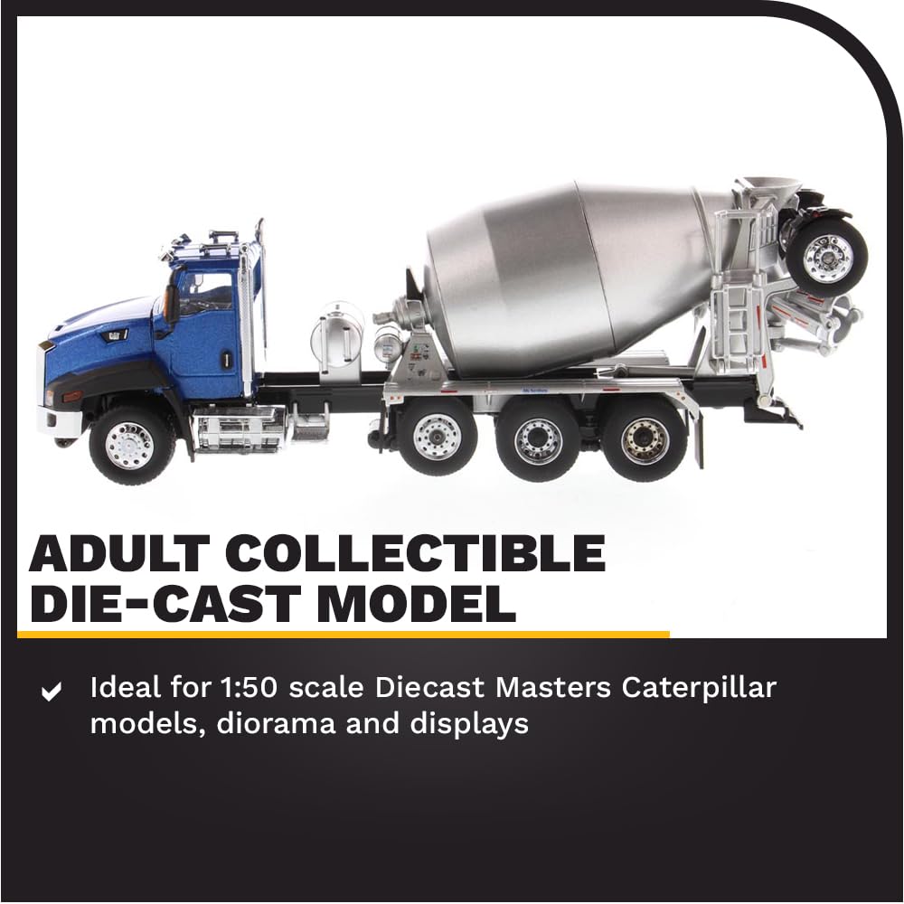 Diecast Masters Caterpillar CT660 Day Cab Tractor w/McNeilus Concrete Mixer | Transport Series Cat Trucks & Construction Equipment | 1:50 Scale Model Diecast Collectible | Diecast Masters Model 85664