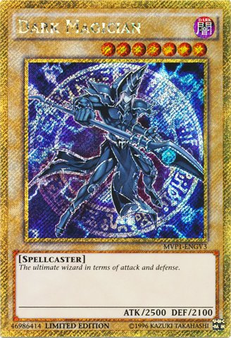 Yu-Gi-Oh! - Dark Magician (Mvp1-Engv3) - The Dark Side Of Dimensions Movie Pack Gold Edition - Limited Edition - Gold Secret Rare