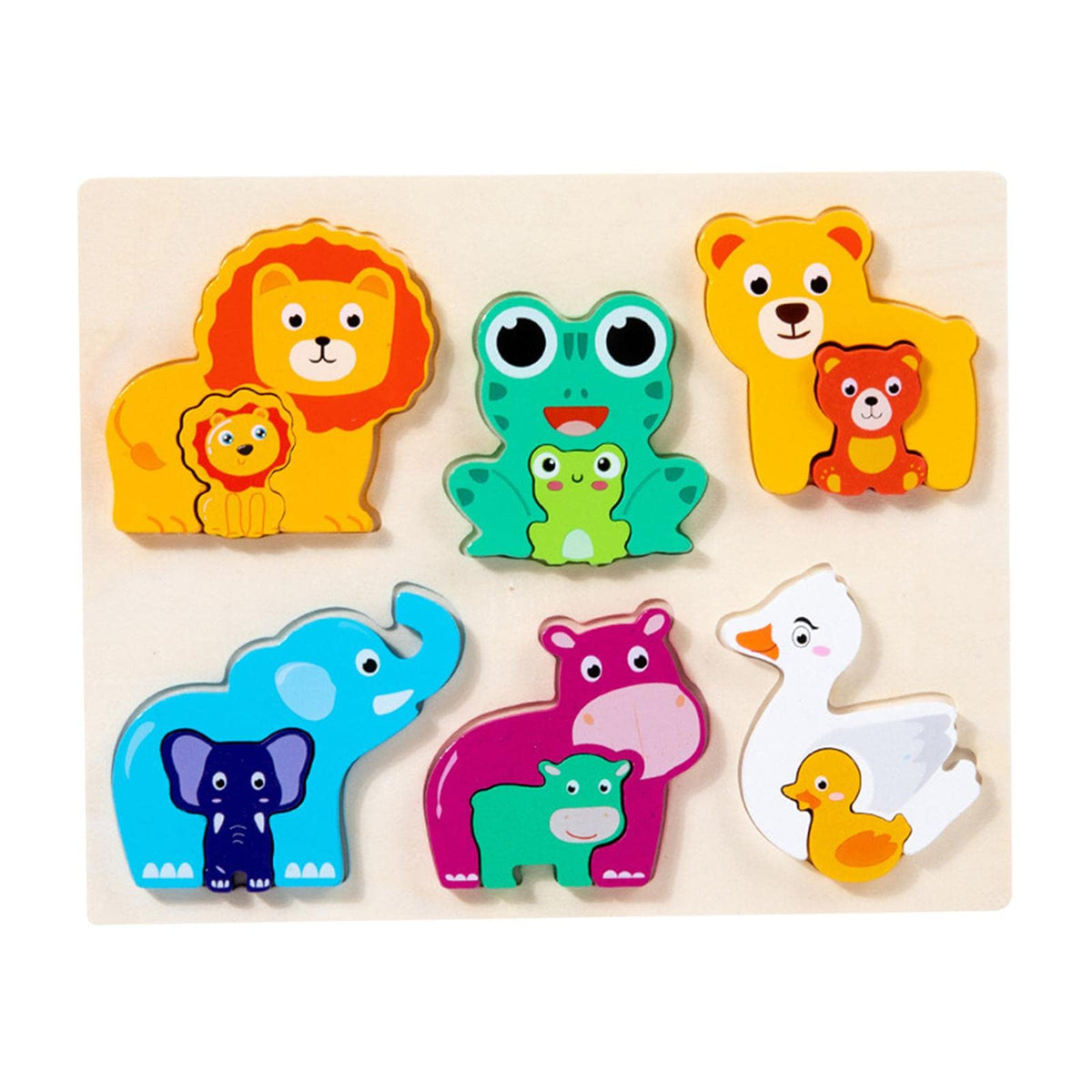 ATORSE Wooden Jigsaw Puzzle Games Developmental Games for Age 4+ Years Old Toddlers Animal C