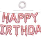 TONIFUL Rose Gold Happy Birthday Balloons Banner, 16 Inch Mylar Foil Letters Birthday Sign Banner Ballon Bunting Reusable for Gi