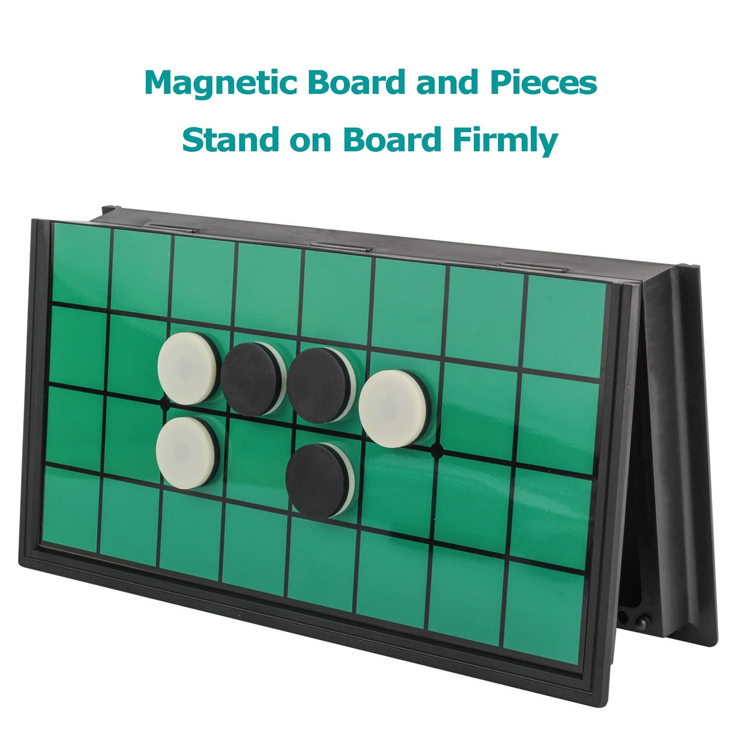 Vikutu Reversi Game - Portable 9.7" Folding Board with Extra Storage Box - Plastic