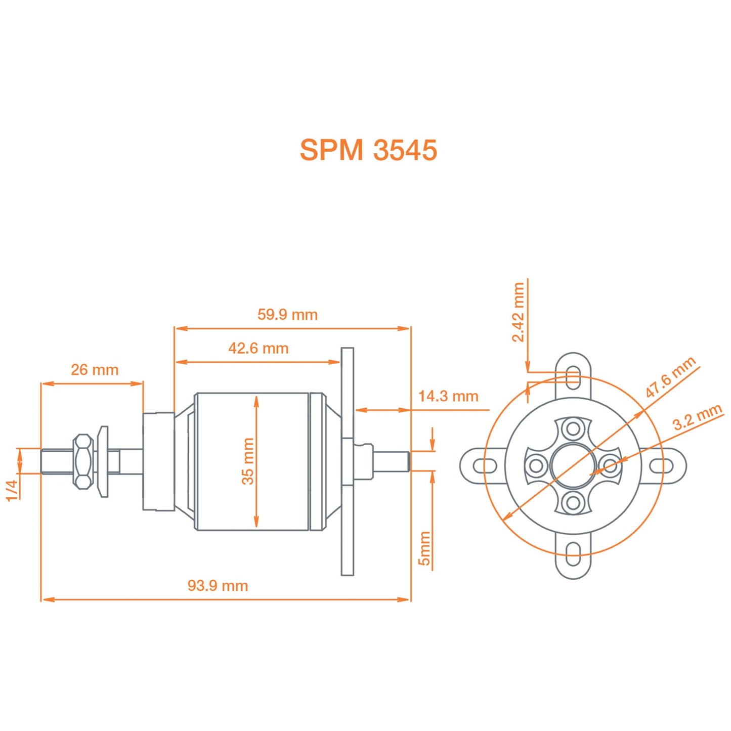 Spektrum Avian EF1 Race 3545-1250kV Outrunner BL Motor, SPMXAM4630