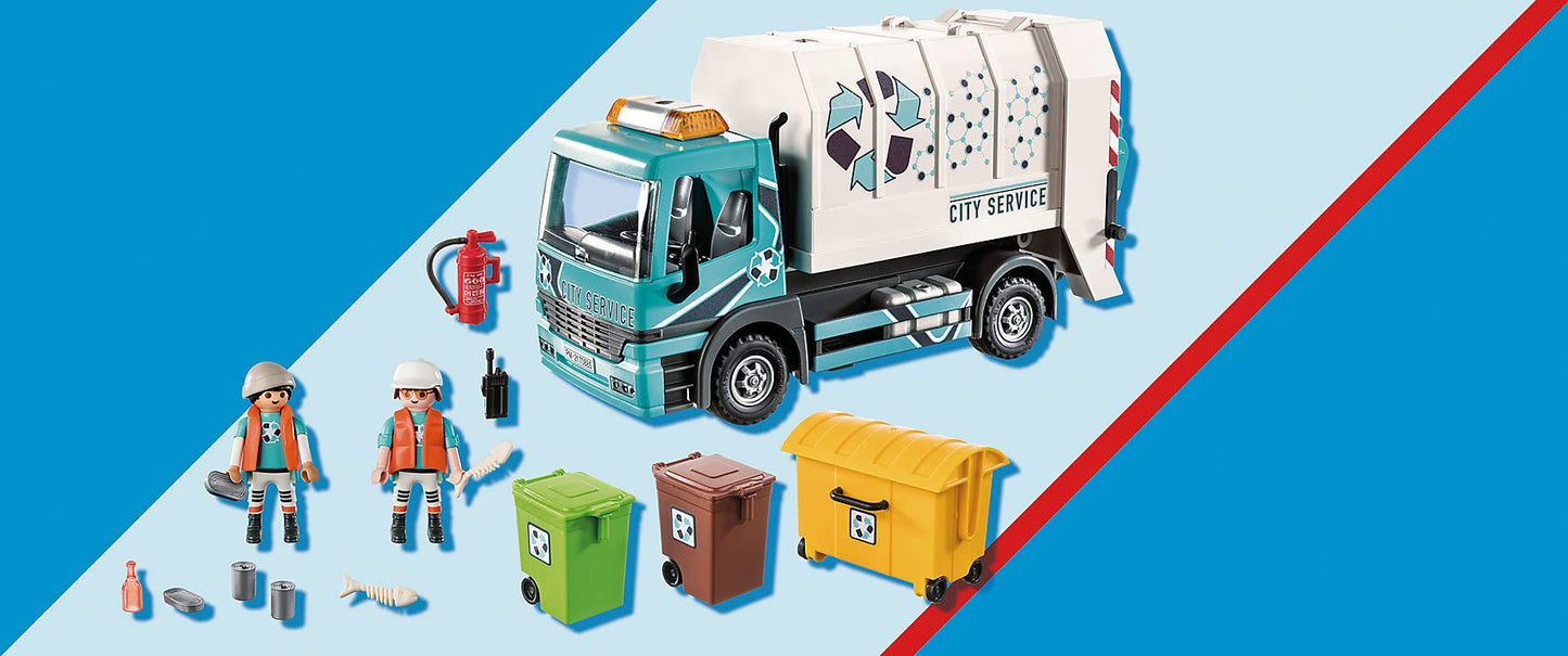 Playmobil City Recycling Truck 2022 Model 70885 - Colourful Plastic Toy Vehicle