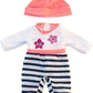 Miniland Educational Doll Clothes, Fits 12-5/8' Dolls, Cold Weather Salmon Pajamas,Multi