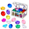 XIJUAN Diving gem Pool Toys Sand Toys,14Colorful Diamond Treasure Chest Summer Swimming gems Pirate Diving Toy Set Underwater Sw