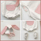 AGQT Infant Baby Girls Bunny Outfit Set 1st Easter Romper Halloween Costume Overalls with Rabbit Ear Hat Grey Size 6-12 Months(7