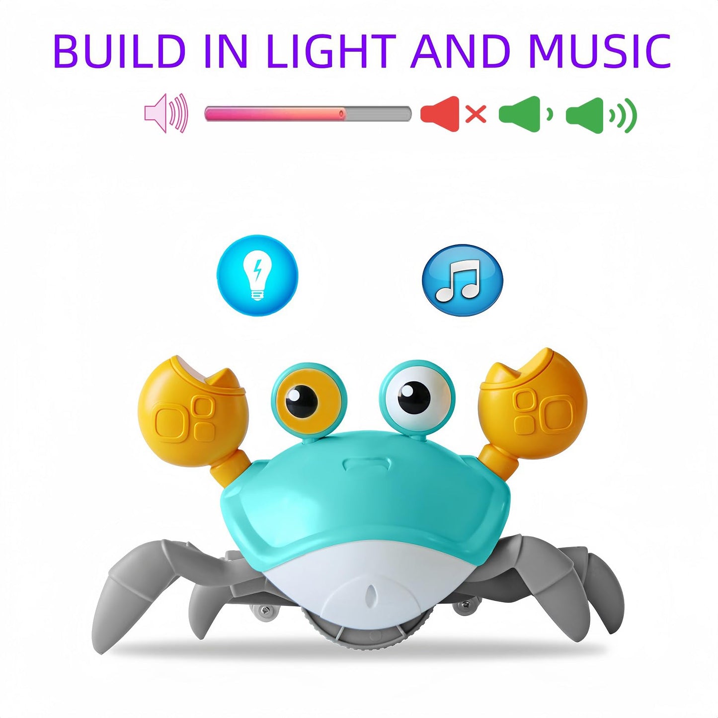 Feelguy Crawling Crab Baby Toy Fantastic Creatures Toys Infant Sensory Tummy Time Toys 3 4 5 6 7 8 9 10 11 12 Babies Boy Girl Learning Crawl 3-6 6-12 Walking Toddler Gifts For 36 Months Old (Yellow)