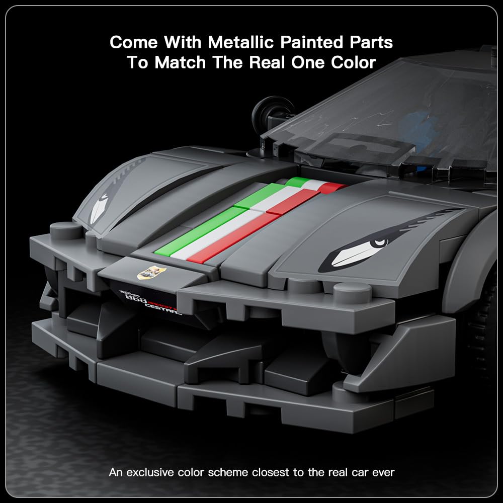 Mould King Speed Champion Car Building Toys With Acrylic Display Case, Model Race Car Toy Building Blocks Kit 27068 Collectible Racing Vehicle Set For Kids Age 8+ Teens Adults, 358 Pieces