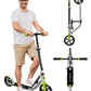 Adult Scooter - Folding, Adjustable Height, Big Wheels, Lightweight All-Aluminum Frame | Suitable For Teens 12+ | 265Lbs Weight 