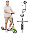 Adult Scooter - Folding, Adjustable Height, Big Wheels, Lightweight All-Aluminum Frame | Suitable For Teens 12+ | 265Lbs Weight 