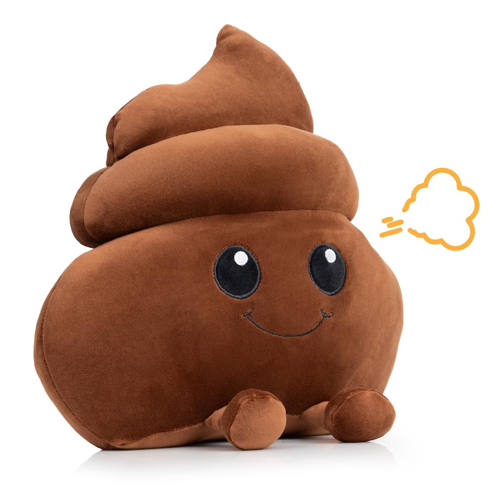 Twiddler Toys Poop Emoji Fart Noise Maker - 11    Plush Toy Makes 20 Hilarious Farting Sounds - Funny Gag Gift For Friends And C