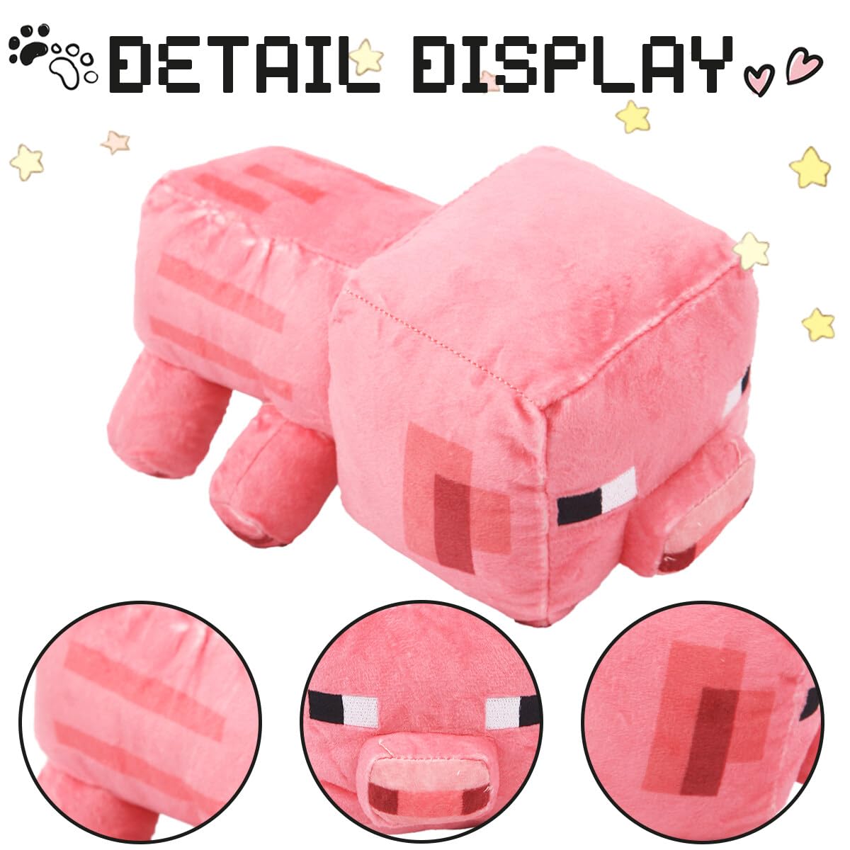 Weddye Pixel-Style Plush Toy - 8" Cotton Piglin Character - Video Game-Inspired Gift for Kids & Fans