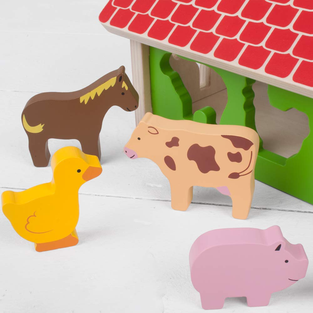 Bigjigs Toys, Shape Sorter, Wooden Toys, Farm Toys, Wooden Shape Sorter, Shape Sorters For 2 Year Olds, Wooden Farm Toys, Childs