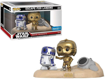 STAR WARS Funko Pop! Movie Moments Escape Pod Landing R2-D2 & C-3PO, Multi Colour, One Size, Vinyl, Model: Abysse Corp_BOBUGV142