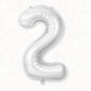 Flyloons 2 number Foil Balloon Silver 16 inch Size For Baby Kids Boys Girls Happy Birthday Anniversary Decoration Items 2nd Year