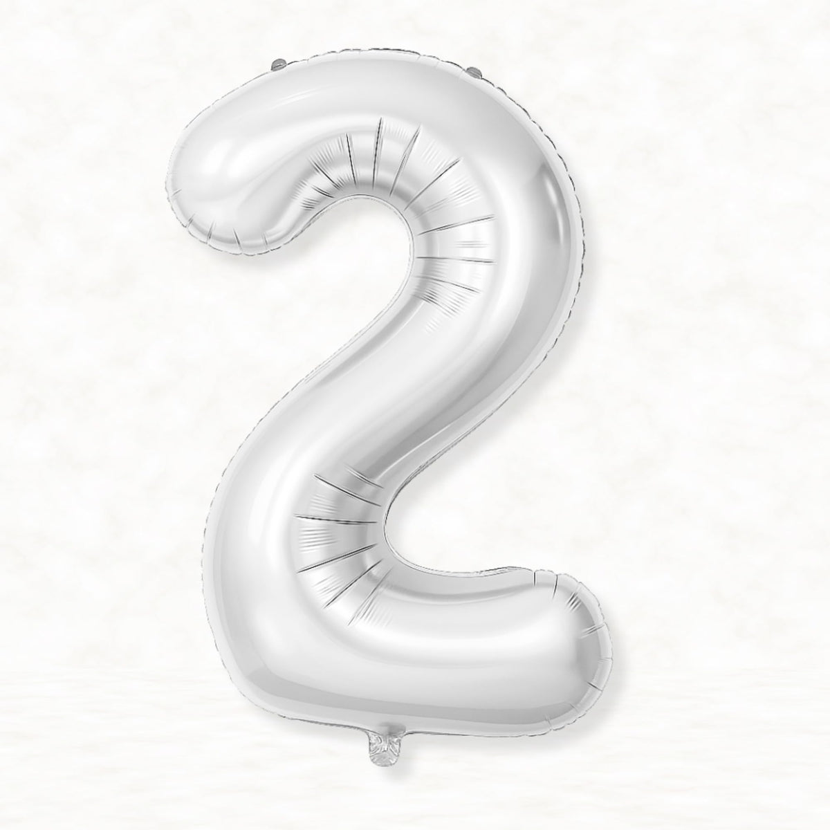 Flyloons 2 number Foil Balloon Silver 16 inch Size For Baby Kids Boys Girls Happy Birthday Anniversary Decoration Items 2nd Year