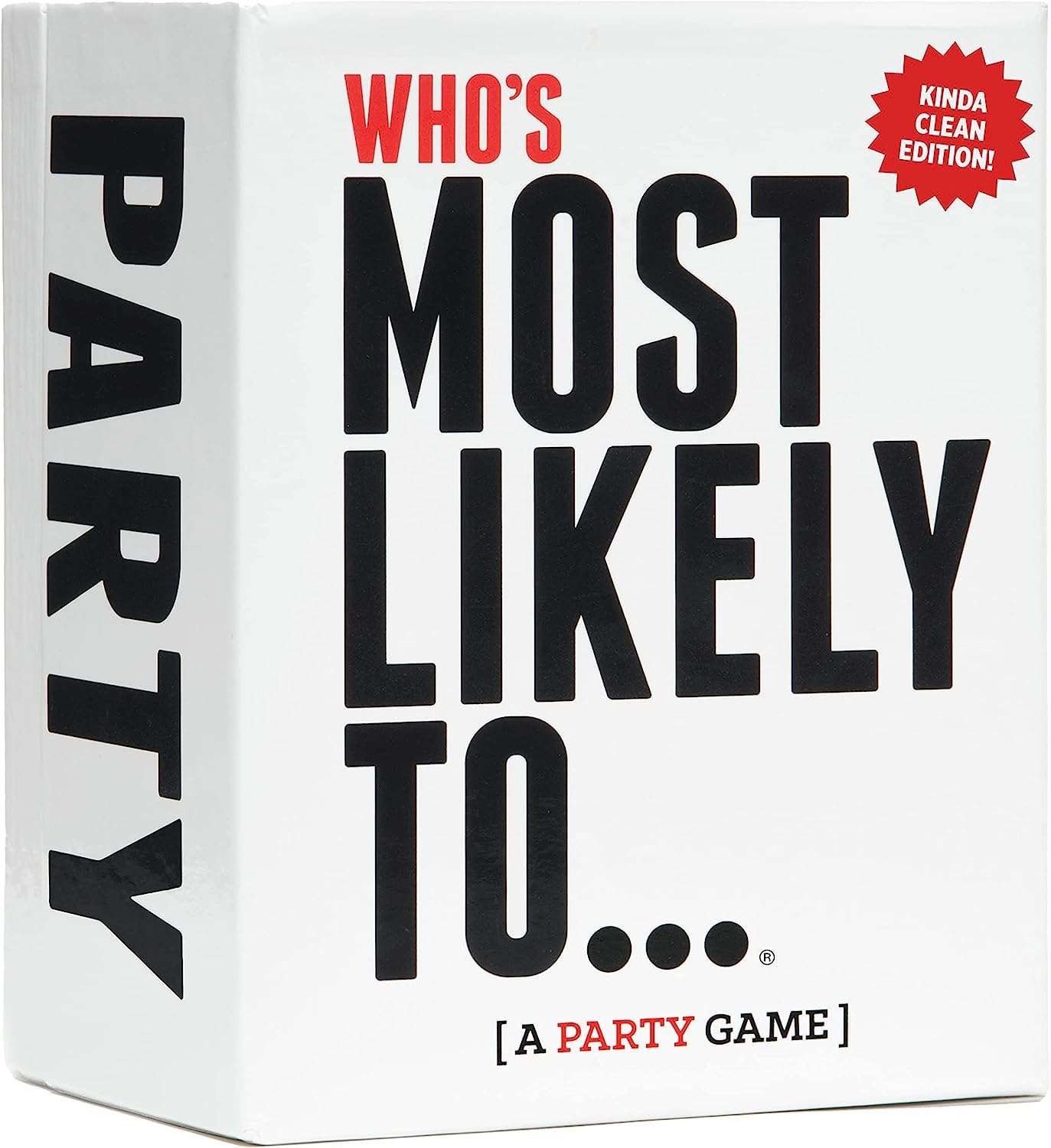 DSS Games Who's Most Likely to... Kinda Clean Family Edition - Party Game, Cardstock, Black, Model WMLTKCv1