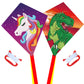 Diamond Kite [2 Pack] Dinasour+Unicorn Eddy Kite, Beginners Kite For Children, Wonderful Beginner Kite For 3 Years Up, 60X70Cm W