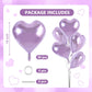 TONIFUL 30Pcs 18 Inch Purple Heart Balloons Purple Heart Shape Foil Mylar Balloons Decoration for Birthday Valentines Day Weddi