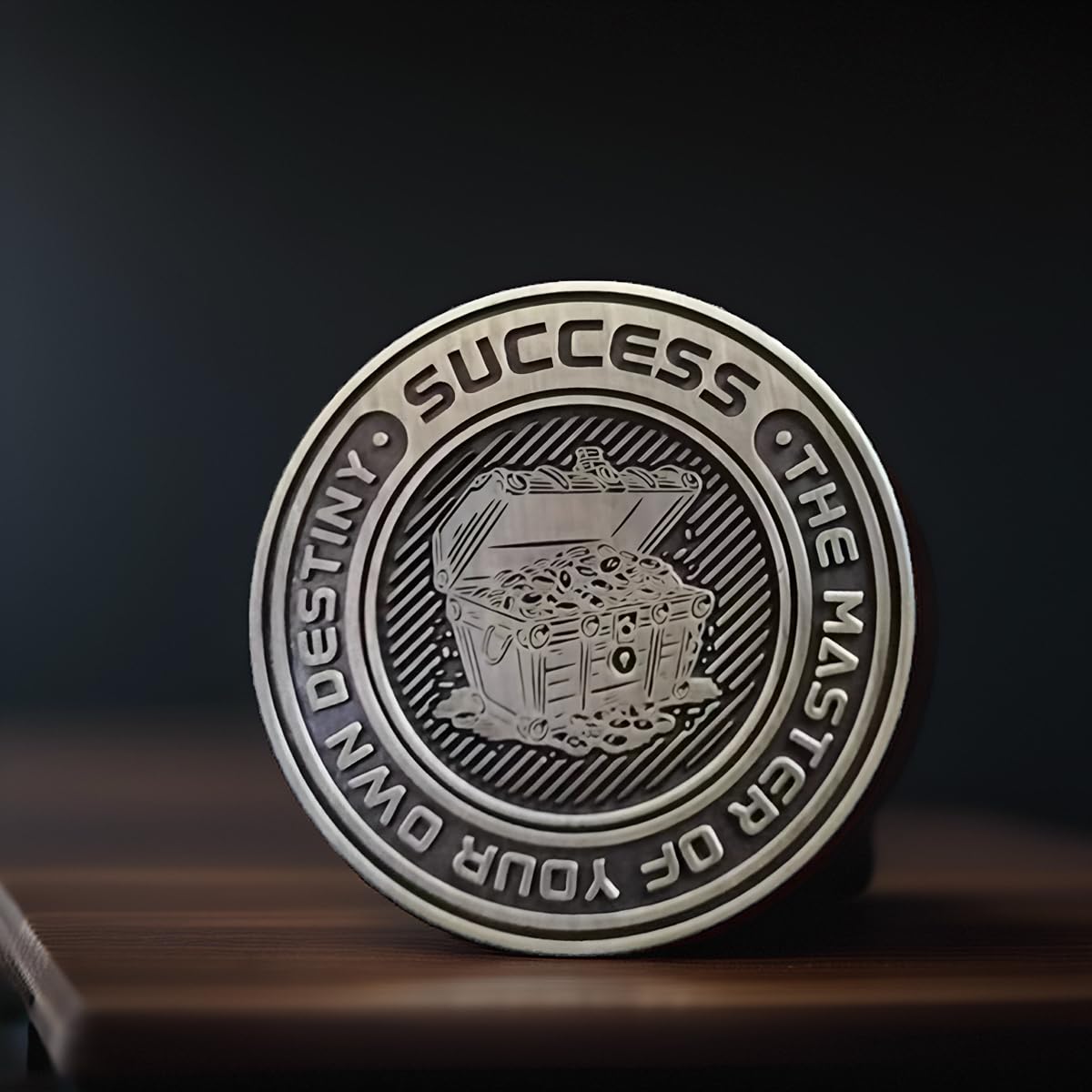 Metal D2 Dice Coin - DND Lucky Coin Retro Dual-Sided with Success and Failure Symbols for TRPG Tabletop Gaming