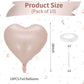 Baby Pink Heart Balloon, 10Pcs Pink Foil Heart Balloons, 18Inch Pastel Pink Heart Shape Balloons Helium Birthday Party Decoratio
