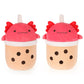 MMguai 14 inch Cute Big Axolotl Boba Tea Plush Soft Hugging Pillow Plushies,Large Red Pearl Milk Tea Stuffed Animals Toys Doll G