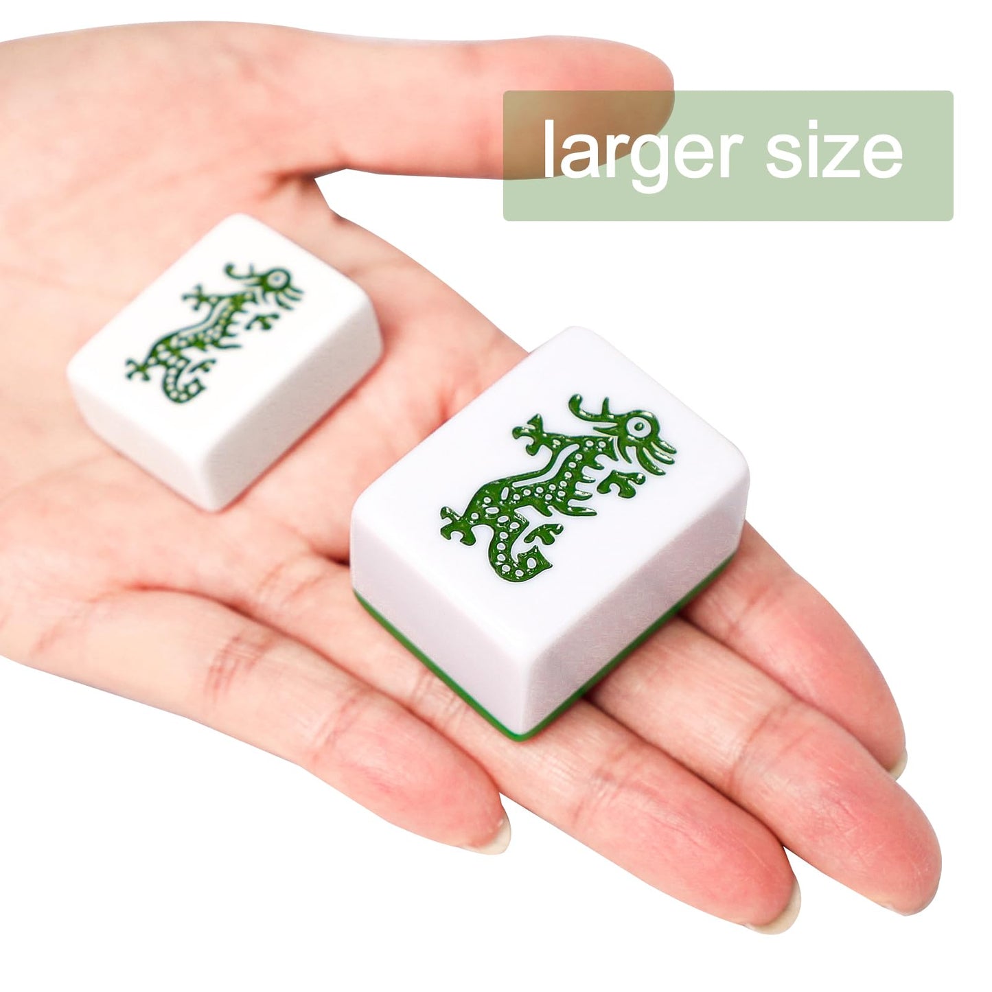 Gustaria American Mahjong Set, Mahjongg Game Set With 166 Numbered 1.5' Large Size Tiles(Green),Brown Carrying Case, English Manual(Majiang, Mah Jongg)