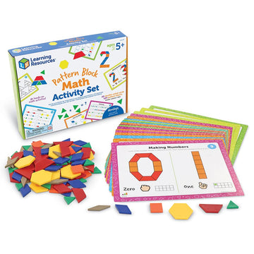 Learning Resources Pattern Block Math Activity Set, Math Games For Kids, Educational Games, Preschool Math, Montessori, 144 Piec