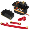 OGRC 12g Servo EMAX Servo RC Steering Servo with Servo Arm Steering Link and Brass Servo Mount for Axial SCX24 AX24 RC Car Upgra