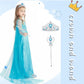 Baufuuya Princess Elsa Costume For Girls, Princess Cstume For Toddler Birthday Party Dress Up With Accessories Crown