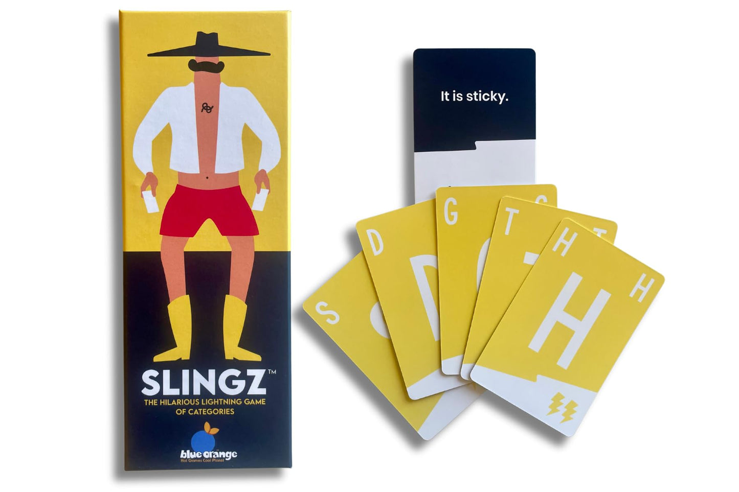 Blue Orange Slingz Card Game - Fast & Fun for 2-7 Players, Black, Small, Model 09082, Ideal for Kids, Teens, Adults, Game Nights
