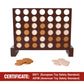 Gothink Wooden 4 In A Row Game, Classic Strategy Game For Kids And Adults, Connect The 4 Discs Of Same Colour In A Row Perfect For Family Picnics, Camping, Great Travel Game And Gift For All Ages