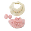 LYBHYQTII Doll Clothes for 17cm Dolls  enhanced Handmade Cute Doll Dress 3 Piece Set Including a Weaving Hat  Bow Skirt and Bow Clip with High-End Dolls Accessories for Play & Display - Pink