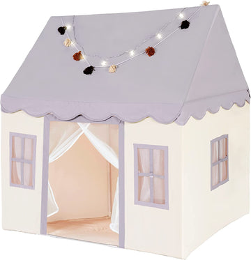 Large Kids Tent With Mat, Star Lights, Tissue Garland, Play Tent Indoor & Outdoor, Kids Play Tent For Girl & Boy Aged 3+, Kids T