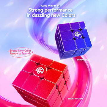 Cubershop Gan Mirror M Red Uv Coated Speed Cube, 2024 New Version, Gan Magnetic Mirror Chinese New Year Special Red Version, 3X3 2024 Magnetic Puzzles, Gan Irregular Magic Cube (Bright Fuchsia)