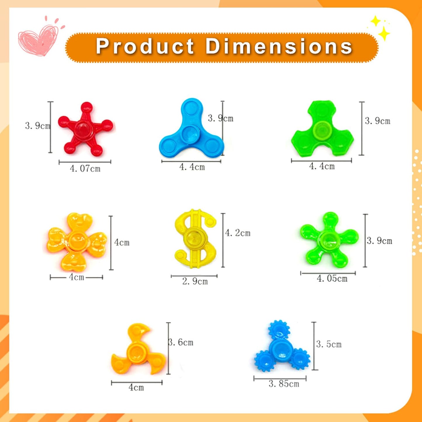 100 Pack Mini Fidget Spinner Toys,Stress Relief Sensory Toys,Birthday Party Favors Gifts For Kids Teens Adults,Christmas Stocking Goodie Bag Stuffers,Treasure Box Toys For Classroom Prizes Supplies