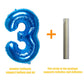 32 Inch Blue Number 3 Balloons Foil Ballon Digital Birthday Party Decoration Supplies (Blue Number 3 Balloon)
