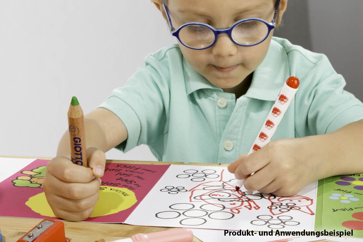 GIOTTO be-b Super Large Pencil Set of 6 Assorted Colours, Super Washable, Suitable for Ages 2+