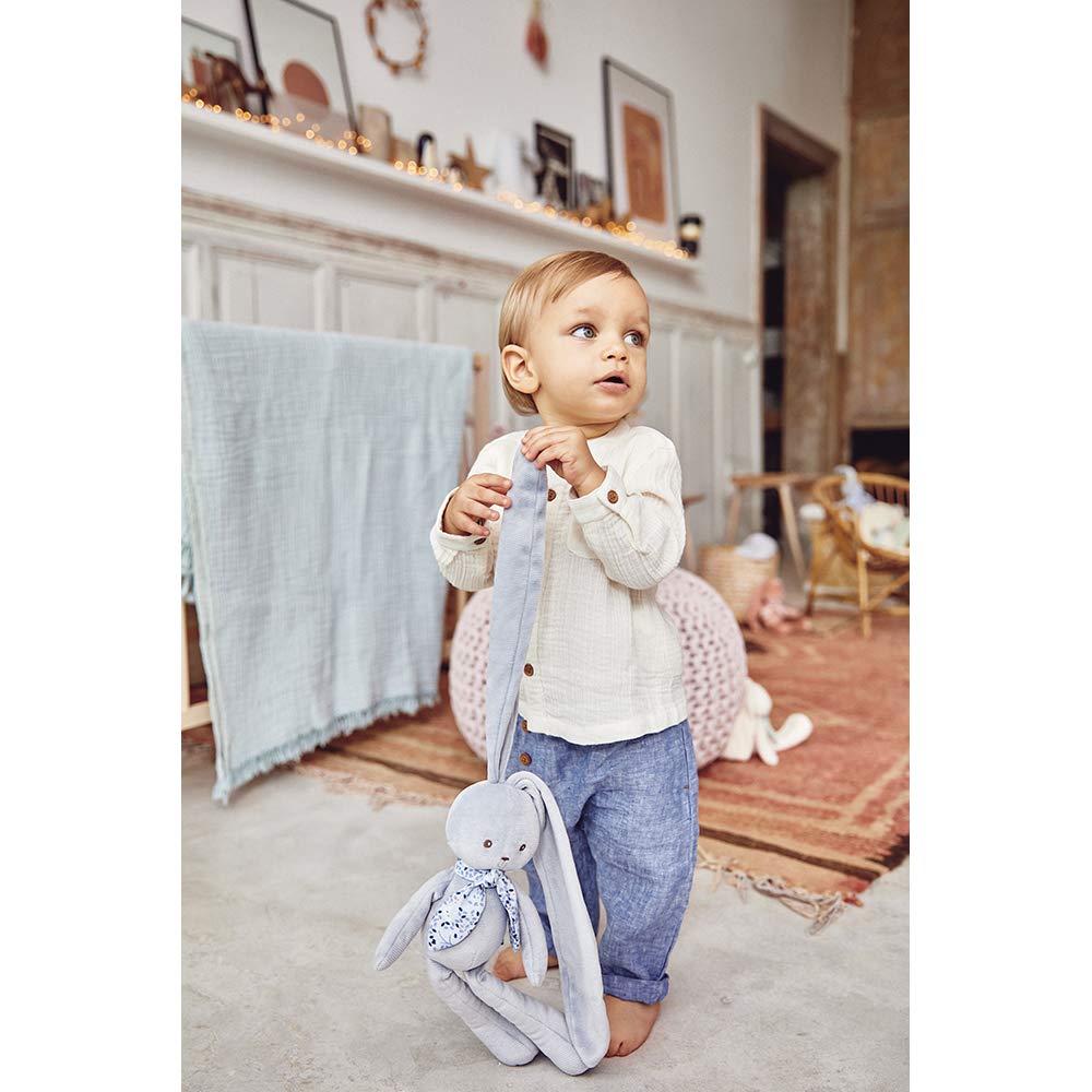Kaloo Lapinoo My First Friend Corduroy Rabbit - Machine Washable - 13.75    Tall in Gift Box - Blue Ages 0+ - K969944