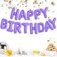 Toniful Light Purple Happy Birthday Balloons Banner 16 Inch Mylar Foil Letters Birthday Sign Banner Bunting Reusable For Girls B