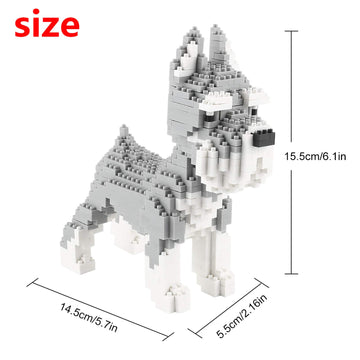 Larcele Dog Micro Building Blocks Pet Mini Building Toy Bricks,880 Pieces Kljm-02 (Schnauzer)
