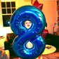 Navy Blue Giant Number 8 Balloon 40 Inch, 8Th Eight Blue Birthday Decorations, Men Women 8 18 28 38 80 88 Birthday Number Balloo