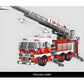 BYWbricks City Ladder Fire Truck Building Blocks Set - 711 pcs, Plastic, 11.6" x 3.74" x 5.03", Model 03031, Gift