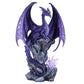 Pacific Giftware Large Winged Purple Dragon with LED Light Purple Crystal Rock 18 h