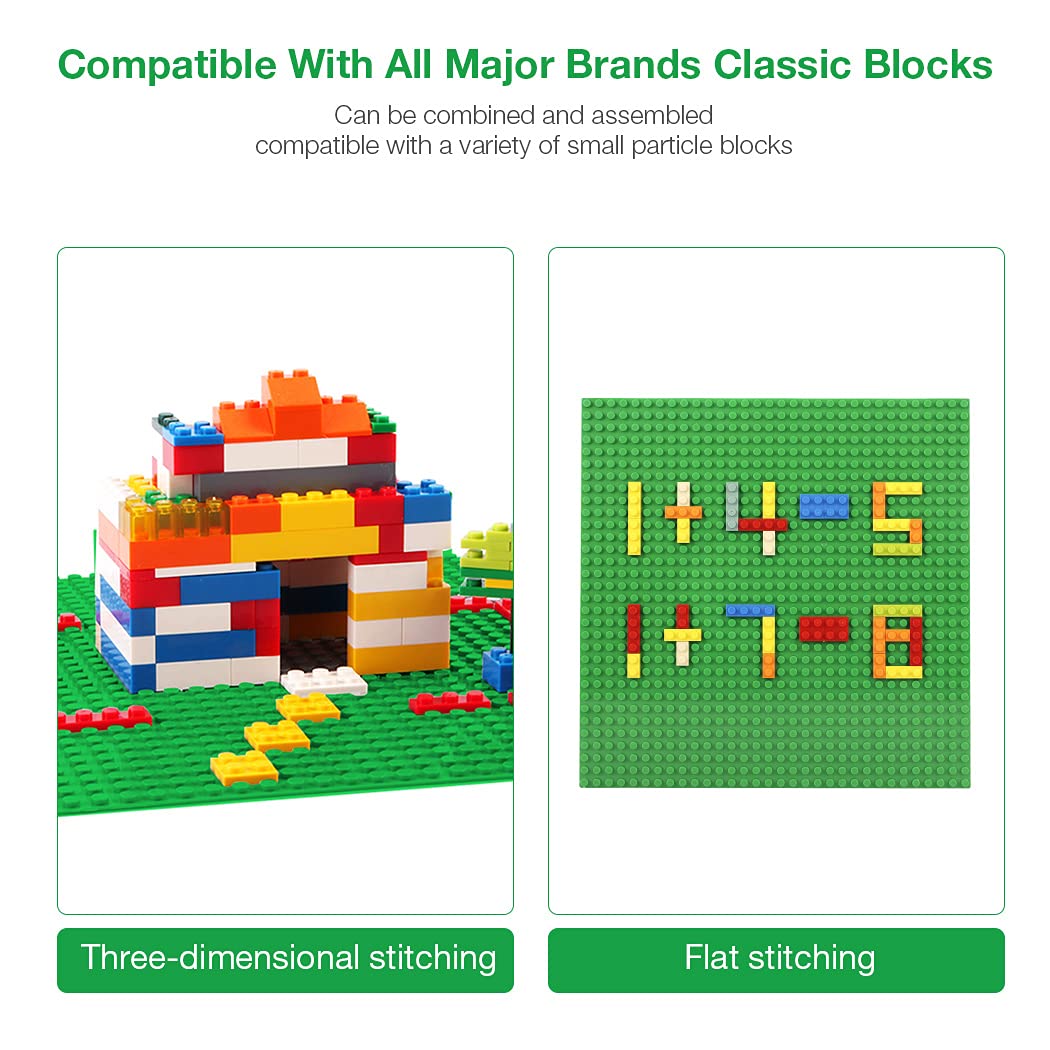 Unirolic 8 Pack Classic Baseplates 10'' X 10'' Sturdiness Building Platforms - Compatible With All Major Brands Building Bricks,