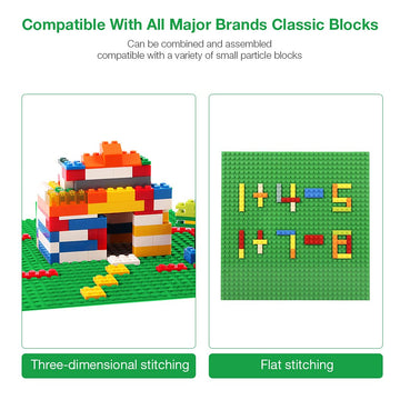 Unirolic 8 Pack Classic Baseplates 10'' X 10'' Sturdiness Building Platforms - Compatible With All Major Brands Building Bricks,