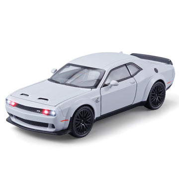 Oanmyjjo Toy Cars For Kids 1/32 Challenger Hellcat Die Cast Metal Toy Cars,Pull Back Hellcat Carwith Light And Music Hellcat Toy