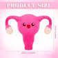 Mumufy Uterus Plush Toy - 11.8 Inch Pink Stuffed Toy for Women, Health Gift, Fertility Party Decor